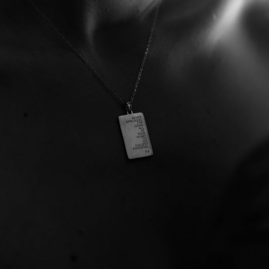 "Never Apologize" Pendant Necklace
