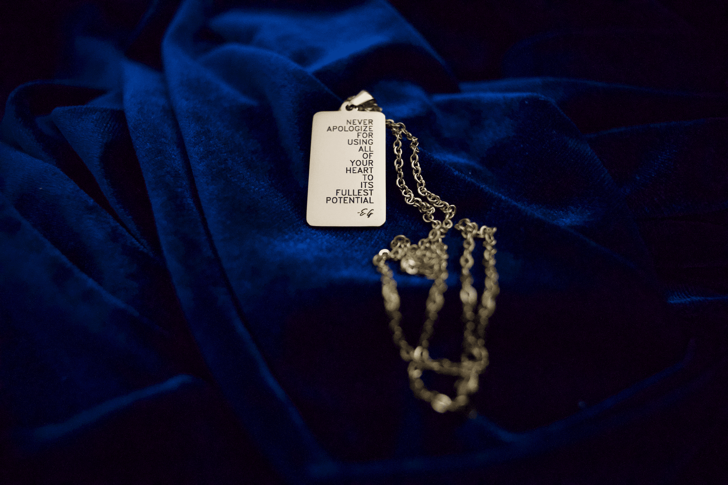 "Never Apologize" Pendant Necklace