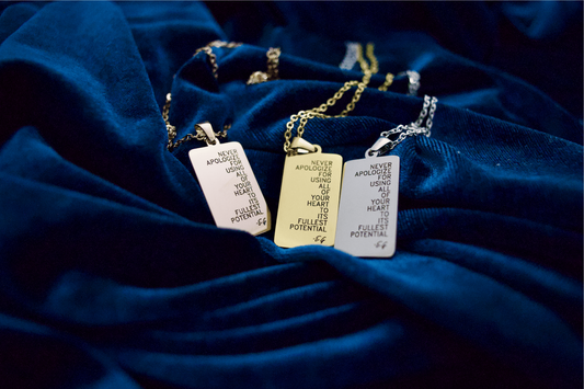 "Never Apologize" Pendant Necklace